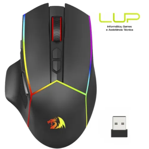(LOJA FÍSICA) Mouse Gamer Redragon Axe Pro, RGB, 8000 DPI, 8 Botões, Preto