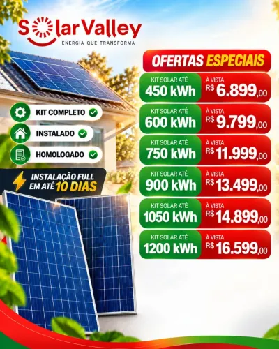 KIT INSTALADO ENERGIA SOLAR