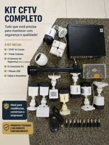 KIT CFTV COMPLETO - 16 CANAIS