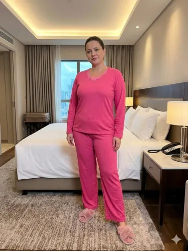 DI BELLA CONJUNTO PIJAMA ALGODAO TAM <br>Altura 1,38cm<br>Busto com lastex até 65cm<br>Forradodell