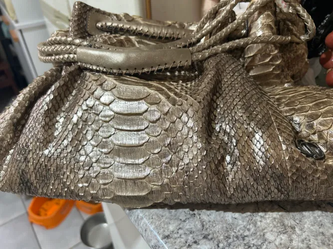 Bolsa de couro Python da cote dor