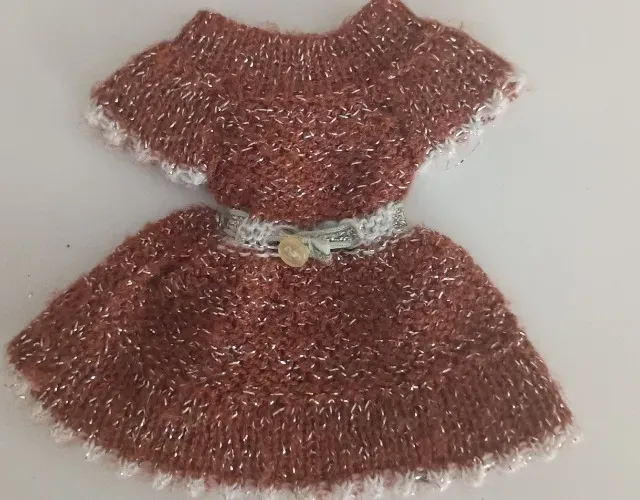 Roupa Para Boneca - Vestido Marrom (Antigo)