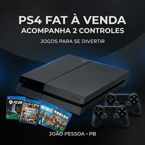 PS4 COMPLETO COM GTA 5, FC 26, E MUITOS JOGOS!!