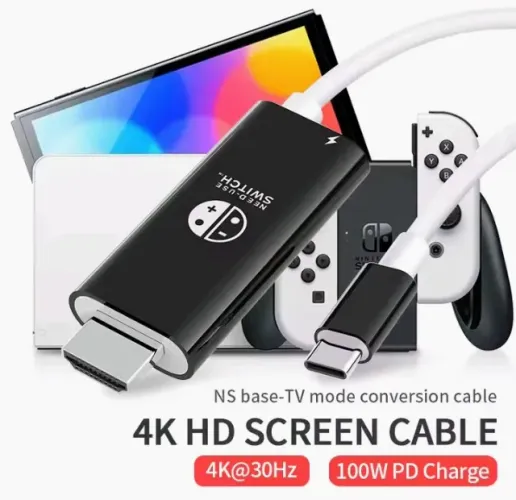 Cabo que serve como dock Nintendo Switch
