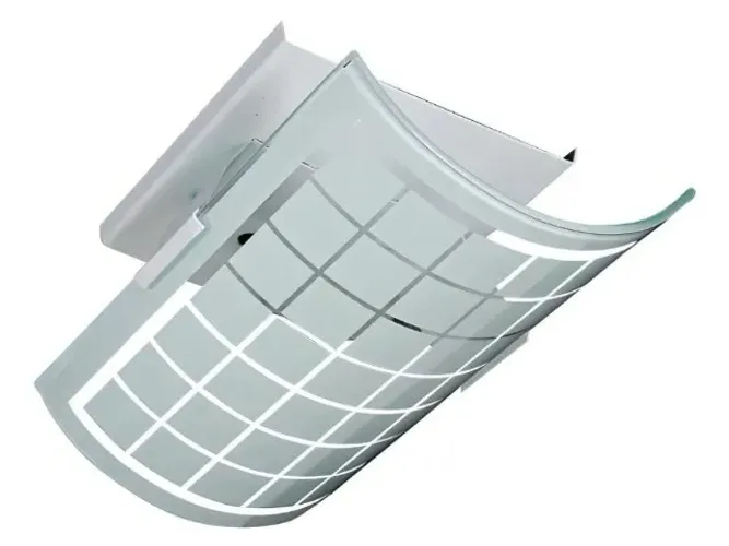 Arandela Calha Decorativa Vidro Quadriculada -1lampada
