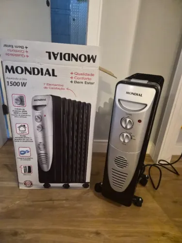 Aquecedor A Óleo, Mondial, Preto/prata, 1500w, - A-06