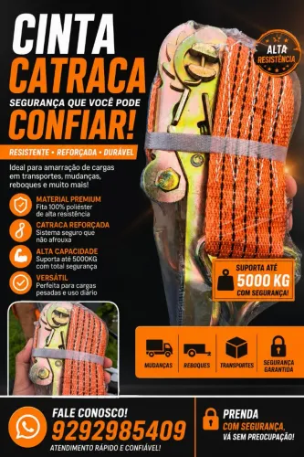 Cinta de catraca de amarração 10M 5 toneladas