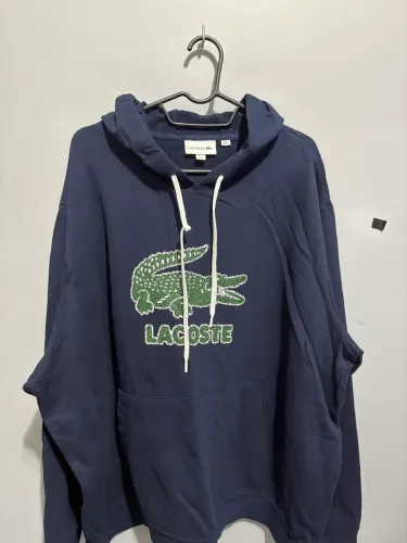 Moletom Lacoste Classic Fit Original 4XL Preto Com Capuz