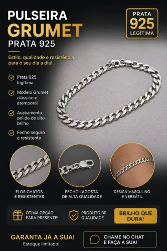 Pulseira de Prata legítima usada poucas vezes 