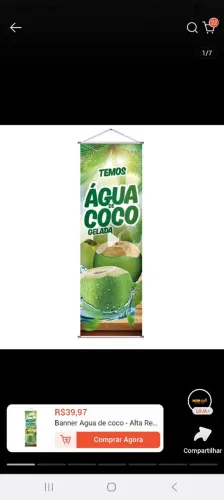 Banner água de coco