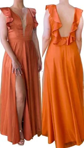 Vestido de festa Terracota