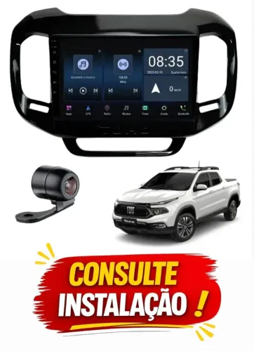Central Multimídia Fiat Toro Android AutoCarplay S/ Fio 9Pol Comando de Voz na Canal Som
