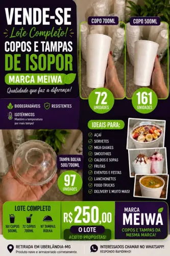 Vendo de Copos de Isopor