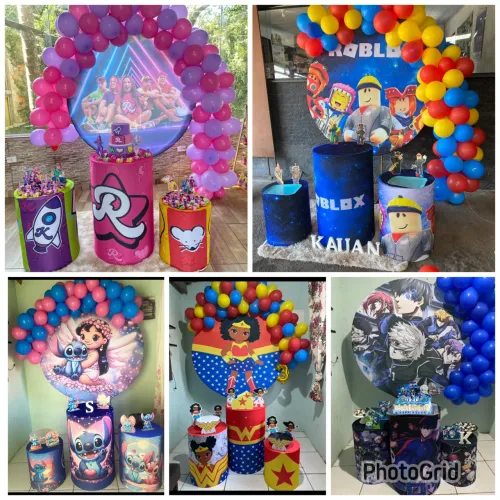 Decoração de aniversário , capas + display de mesa !