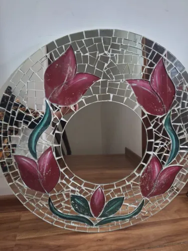 Espelho mosaico redondo