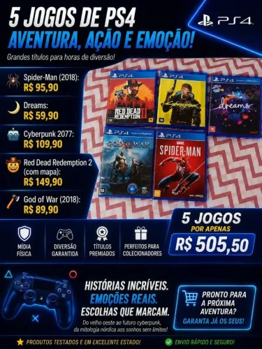Venda de jogos para console Playstation 4!!
