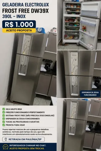 Geladeira Electrolux Frost Free DW39X Inox 390L -