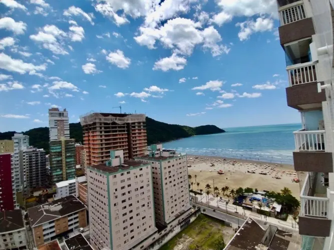 Apartamento Frente Mar Mobiliado com 3 quartos - Canto do Forte - Praia Grande/SP