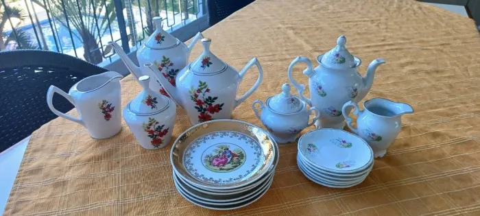 Antiguidade 3 conjuntos 24 peças porcelana 