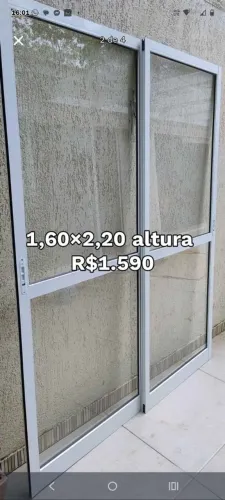 Porta Sacada de Alumínio/Diversas Medidas 