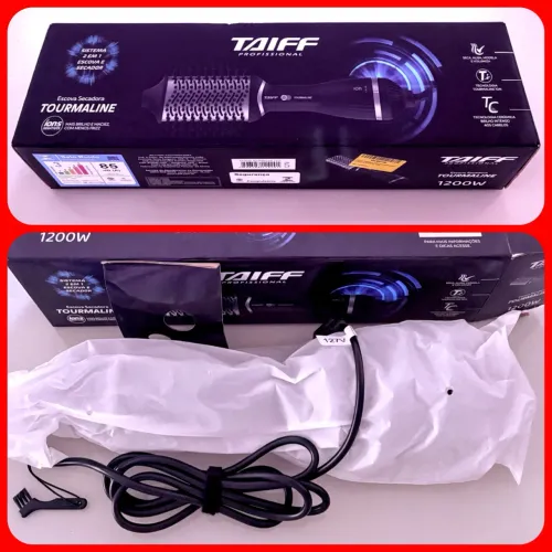 Profissional Taiff 2X1 Tourmaline 1200W Cerâmica Escova Secadora Chapinha Cabelo + Nota!