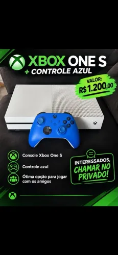 Vendo Xbox one s branco mais controle azul/ótimo estado