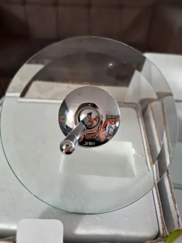 Torneira cascata de vidro c/ inox nova