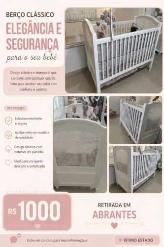 Berço / Cama de madeira provençal