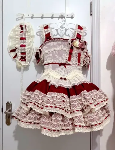 Lolita Vestido para Natal Vermelho