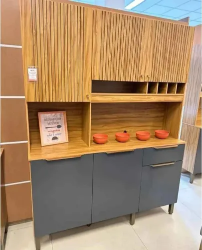 Cozinha Compacta Moscato em MDF - Design Elegante com 6 Portas e 1 Gaveta
