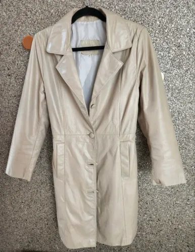 Casaco sobretudo em couro legítimo