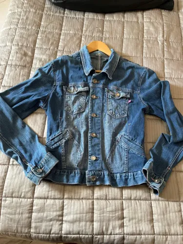 Jaqueta Jeans Slim com Strass - Feminina