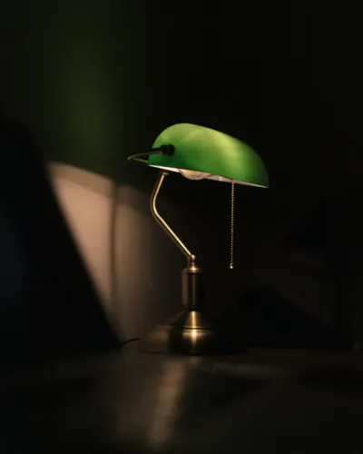 Abajur luminária retrô banqueiro