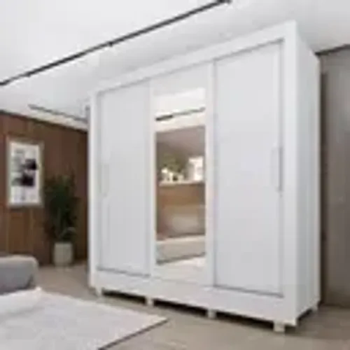 Guarda Roupa Paraty Branco 2m10 Com Espelho