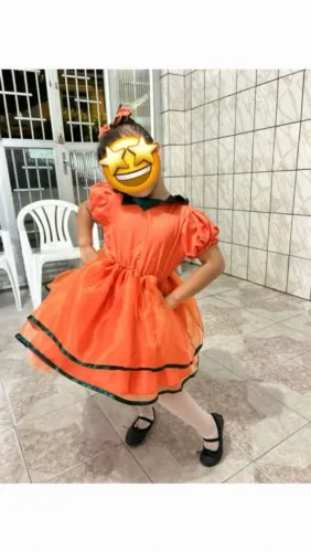 Vestido fantasia abóbora tam 8