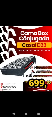 Cama box d33 espumativa 699,00