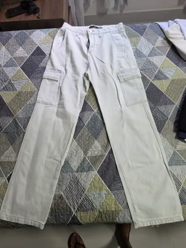 Calça cargo branca 36