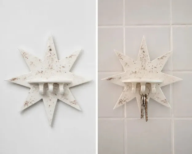 Porta chaves chaveiro estrela mini prateleira em cerâmica artesanal na cor que vc quiser