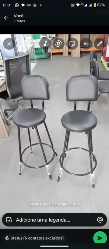 BANQUETA ALTA COM ENCOSTO ESTOFADO CADA AVISTA 299.00 ZAP *