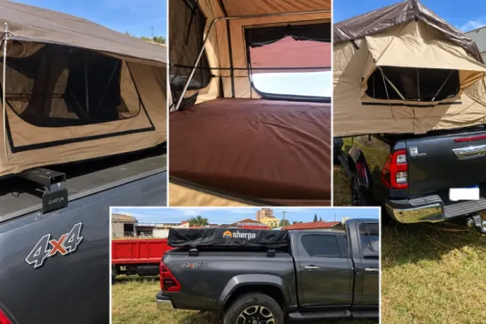 Barraca Sherpa com estrutura para carroceria caminhonete