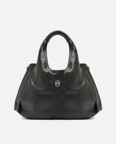 Bolsa ORIGINAL AREZZO a Bolsa Tote Preta Couro Grande Bolsos Laterais 