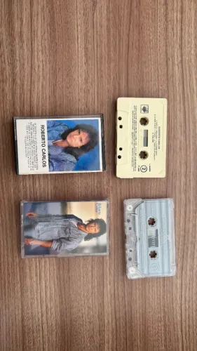 2 Fitas K7 Roberto Carlos Originais Anos 80 com Encarte - CBS e Columbia