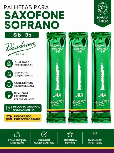 Kit 3 Palheta Vandoren Java Sax Soprano N2