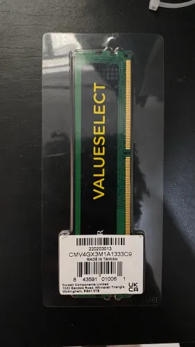 Memória RAM Corsair, 4GB, 1333MHz, DDR3, CL9
