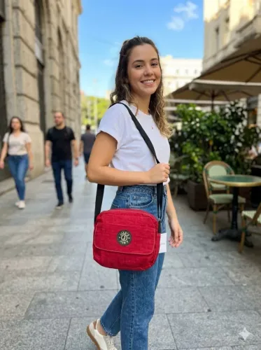 Bolsa Transversal Pequena Feminina Vermelha