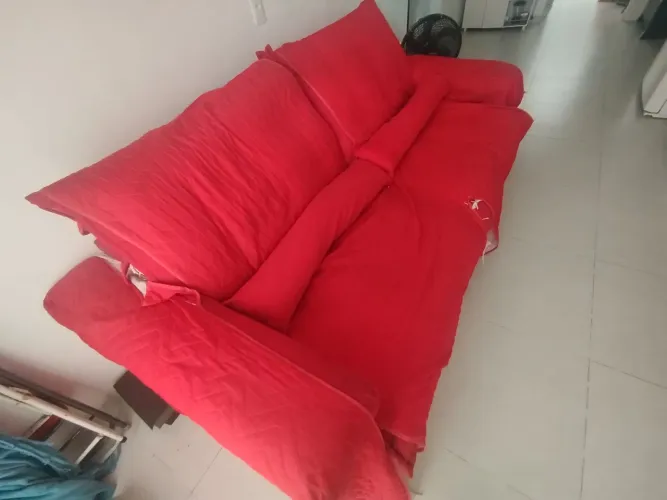 Sofá retrátil reclinável 3m vermelho