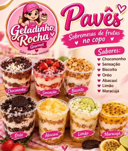 Pavês de frutas no pote