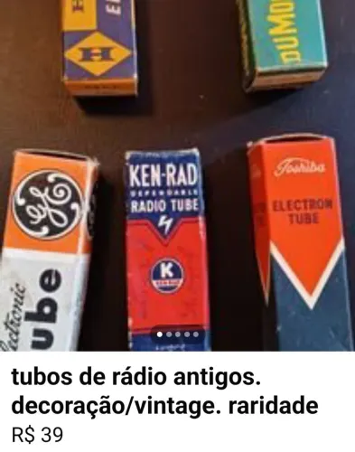 Tubos de rádio antigos vintage