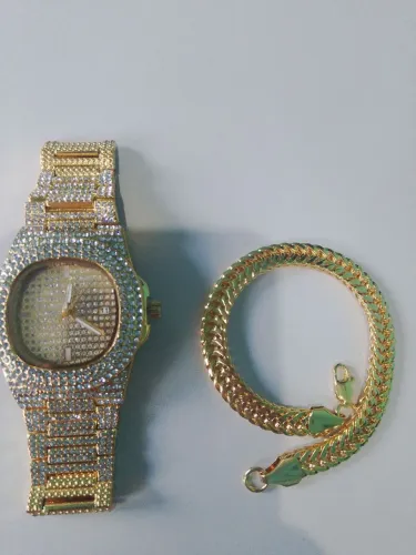 Relógio cravejado+pulseira