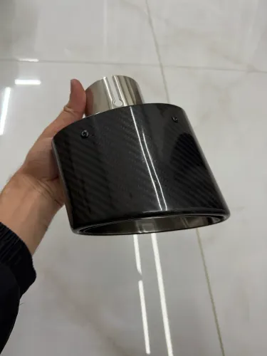 Ponteira Oval Inox Carbono Audi RS